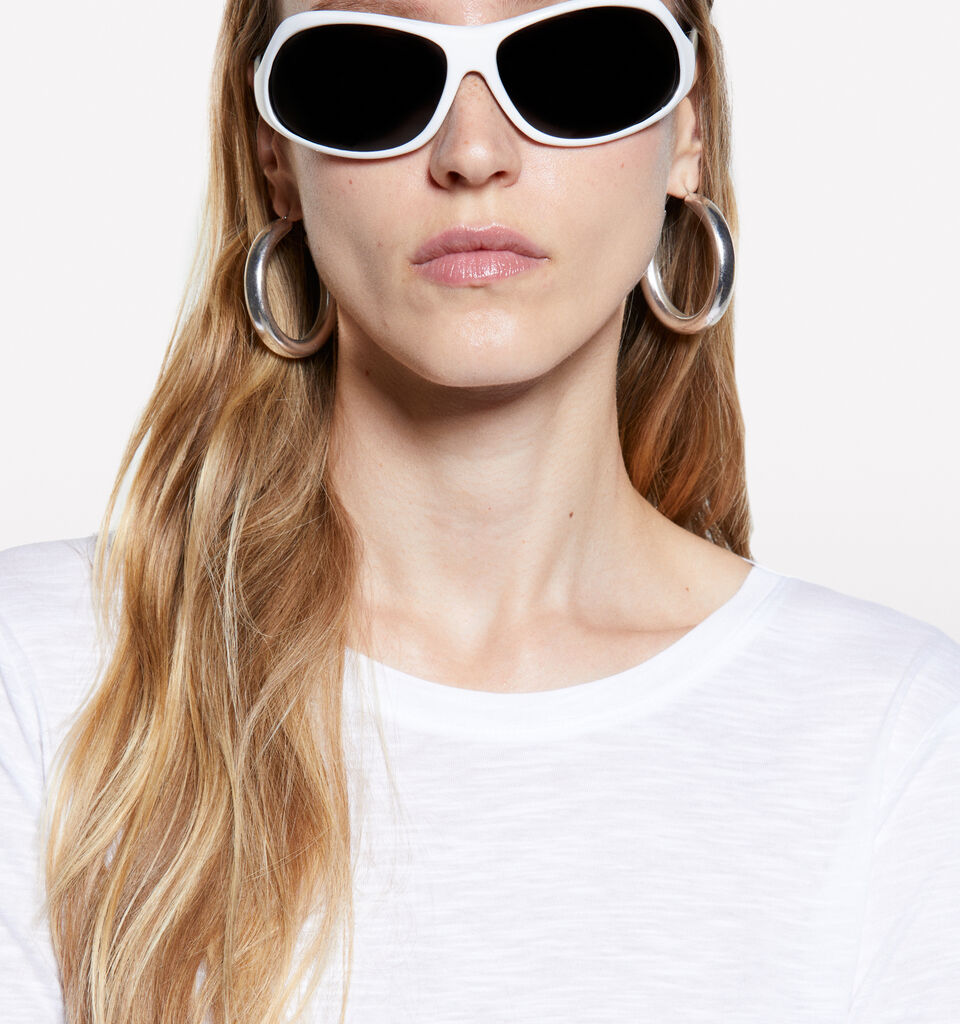 Μπλούζα λευκή μακρυμάνικη με λαιμόκοψη - μπλουζάκια μακρυμάνικα γυναικεία - Λευκο | Sisley image number 4